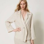 Camicia a portafoglio in lino twin set pe25 art. 251tf2017