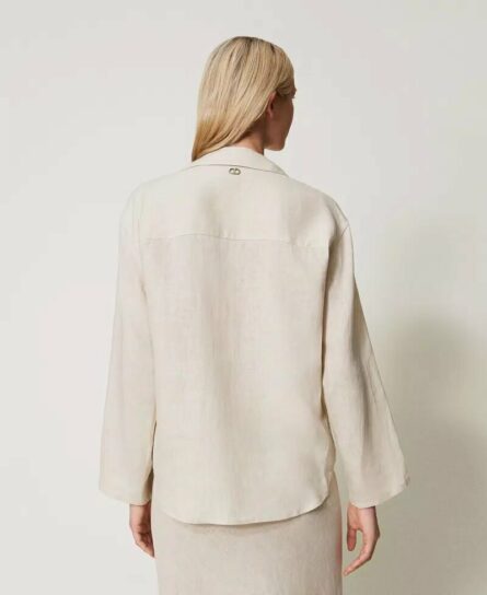 Camicia a portafoglio in lino twin set pe25 art. 251tf2017