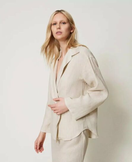 Camicia a portafoglio in lino twin set pe25 art. 251tf2017