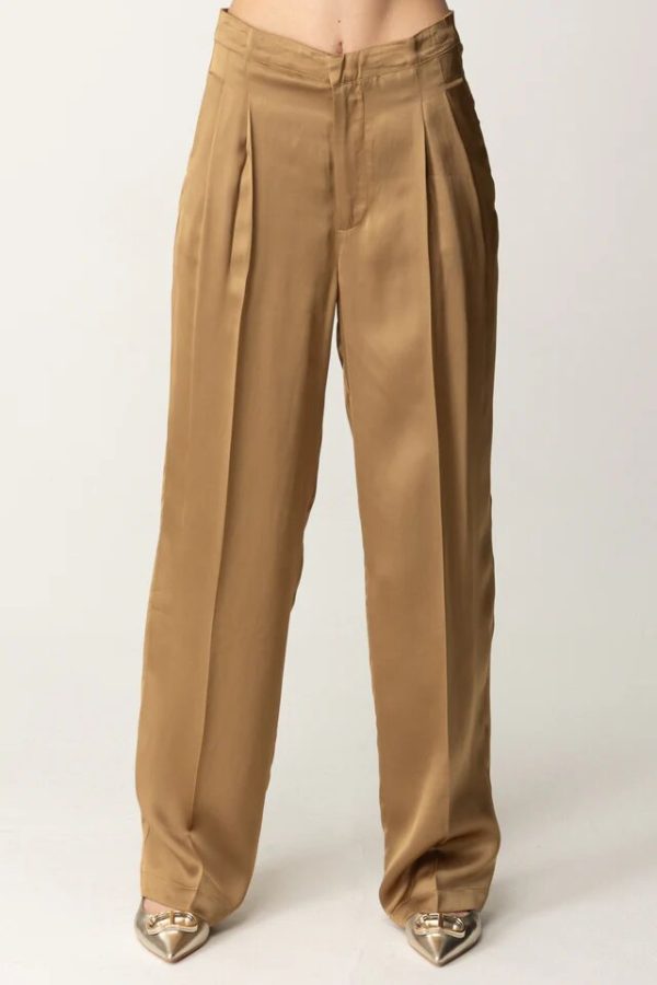 Pantaloni wide leg golden green twin set pe25 art. 251tt2273