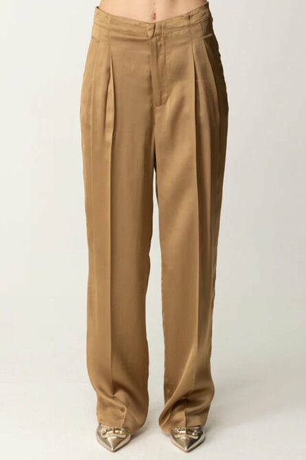 Pantaloni wide leg golden green twin set pe25 art. 251tt2273