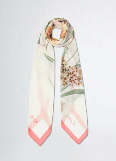 Foulard nero a fiori liu jo pe 25 art. 2a5035