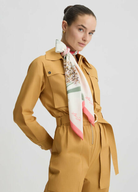 Foulard nero a fiori liu jo pe 25 art. 2a5035