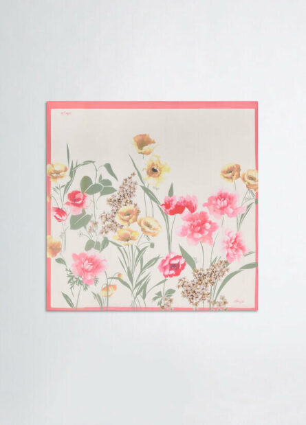 Foulard nero a fiori liu jo pe 25 art. 2a5035