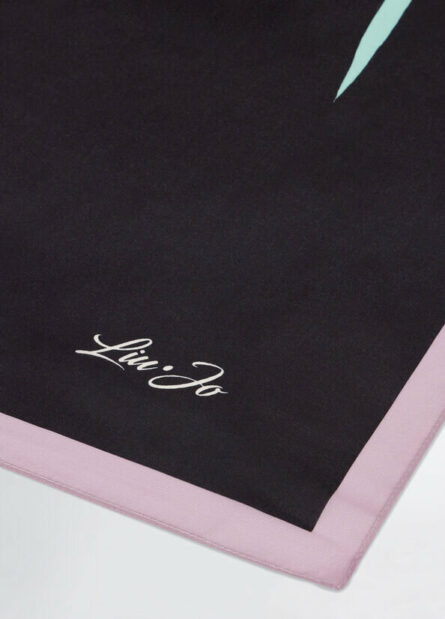 Foulard nero a fiori liu jo pe 25 art. 2a5035