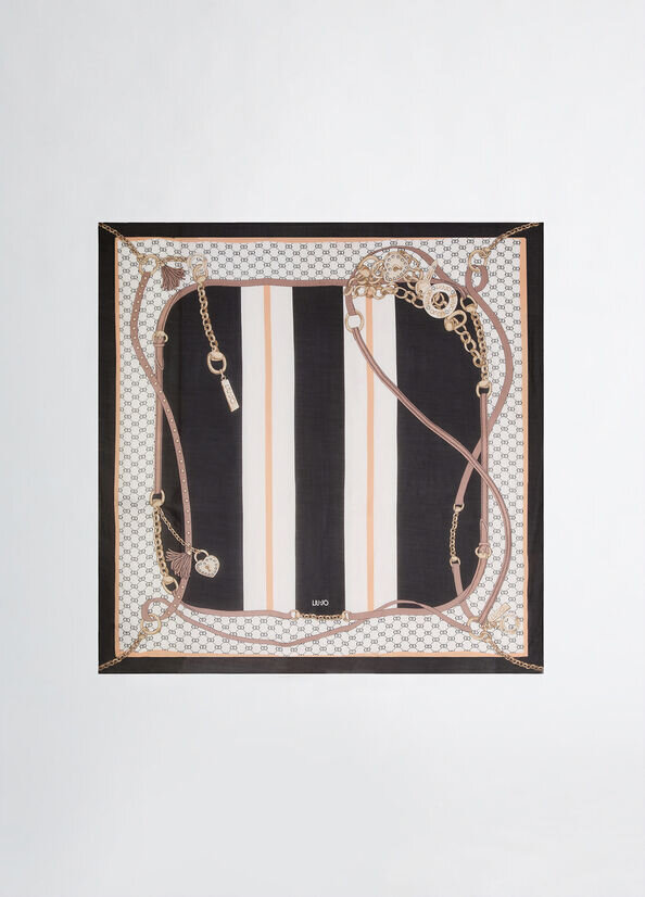 Foulard con stampa liu jo pe 25 art. 2a5053