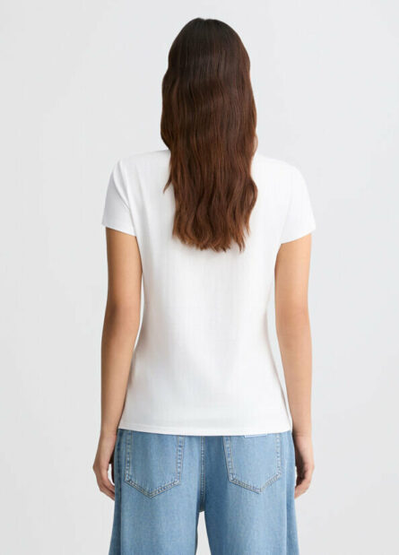 T-shirt con stampa e strass liu jo pe 25 art. wa5362