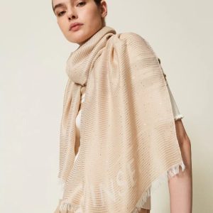 Kefiah jacquard con paillettes twin set pe25 art. 251ta4520