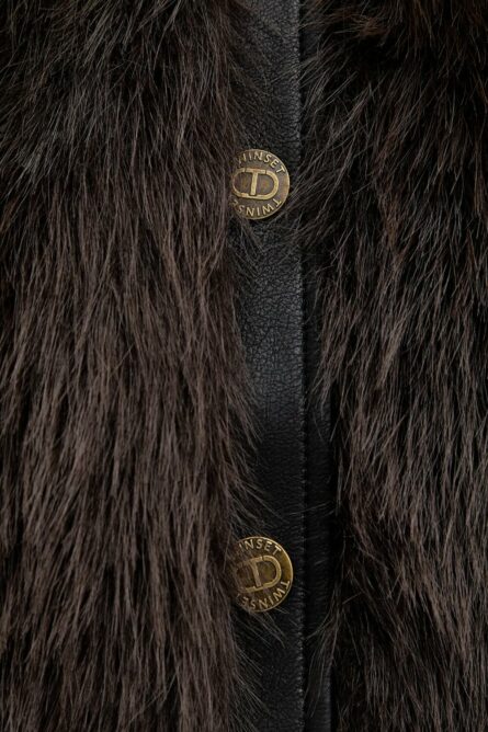 Giubbino a Fibra Lunga Con Maniche Spalm Twin Set Giubbini Donna 252TP2420AI25.