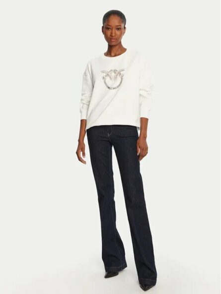 Nelly Maglia Felpa Ricamo Logo Pinko Maglie Donna 100534A2RO AI25.26.