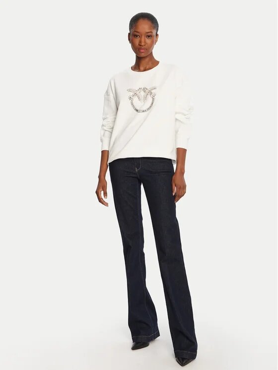 Nelly Maglia Felpa Ricamo Logo Pinko Maglie Donna 100534A2RO AI25.26.