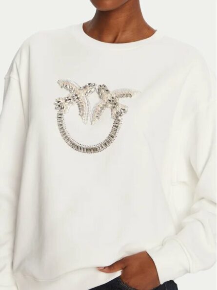 Nelly Maglia Felpa Ricamo Logo Pinko Maglie Donna 100534A2RO AI25.26.