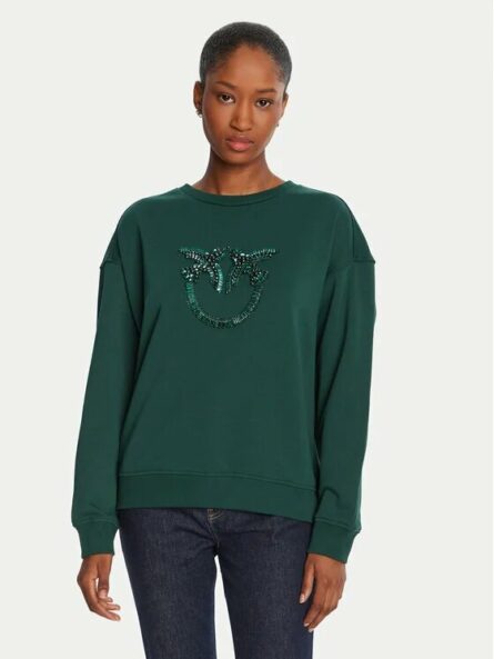 Nelly Maglia Felpa Ricamo Logo Pinko Maglie Donna 100534A2RO AI25.26.