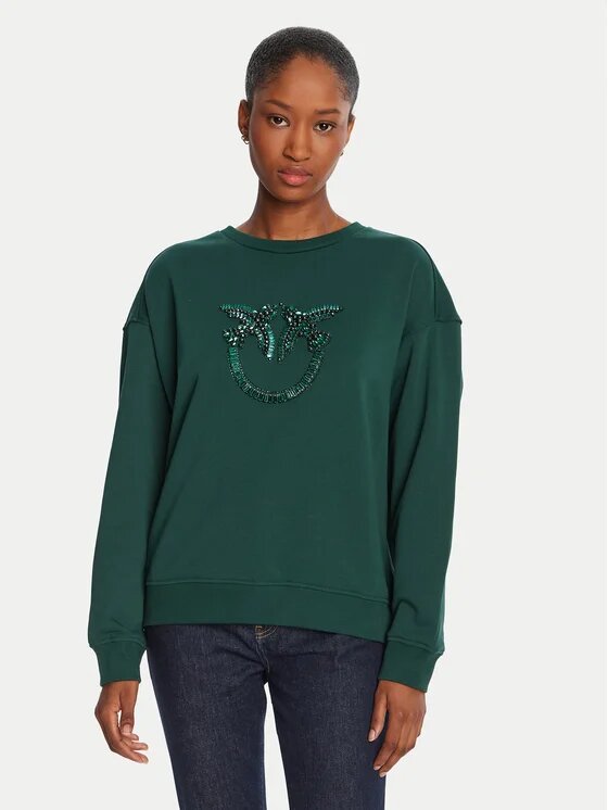 Nelly Maglia Felpa Ricamo Logo Pinko Maglie Donna 100534A2RO AI25.26.