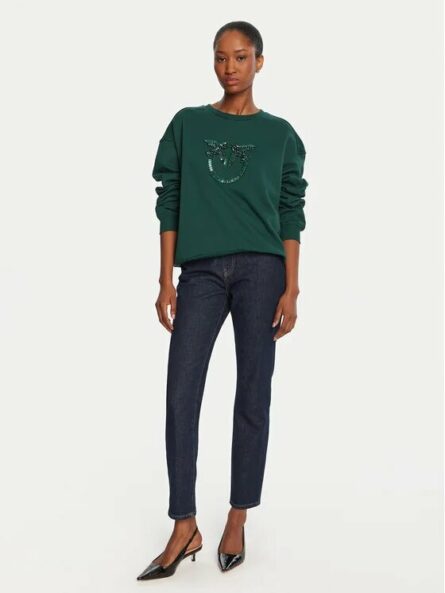 Nelly Maglia Felpa Ricamo Logo Pinko Maglie Donna 100534A2RO AI25.26.