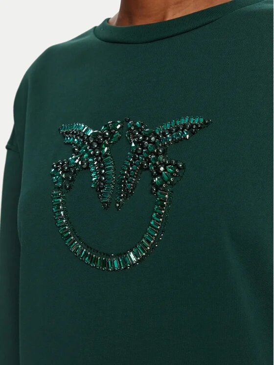 Nelly Maglia Felpa Ricamo Logo Pinko Maglie Donna 100534A2RO AI25.26.