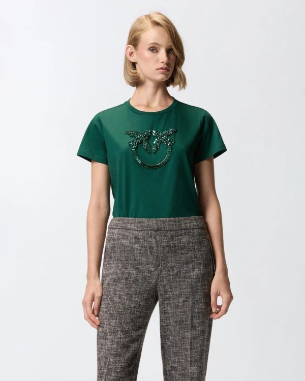 Quentin t-Shirt Jersey Ricamo Pinko t-Shirt Donna 100535A2RN AI25.26.