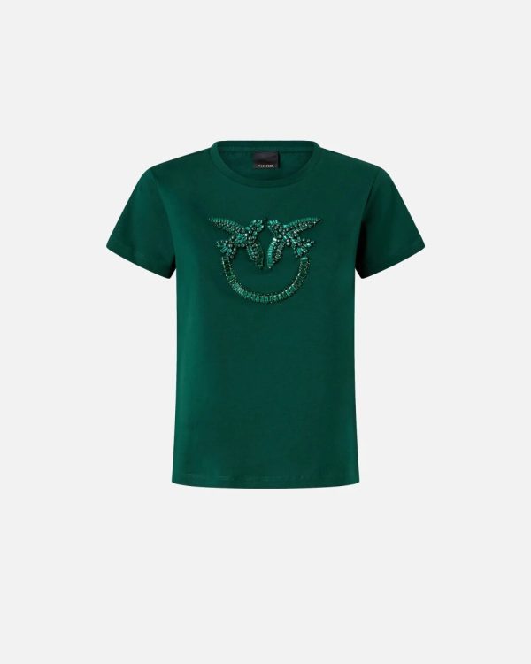 Quentin t-Shirt Jersey Ricamo Pinko t-Shirt Donna 100535A2RN AI25.26.