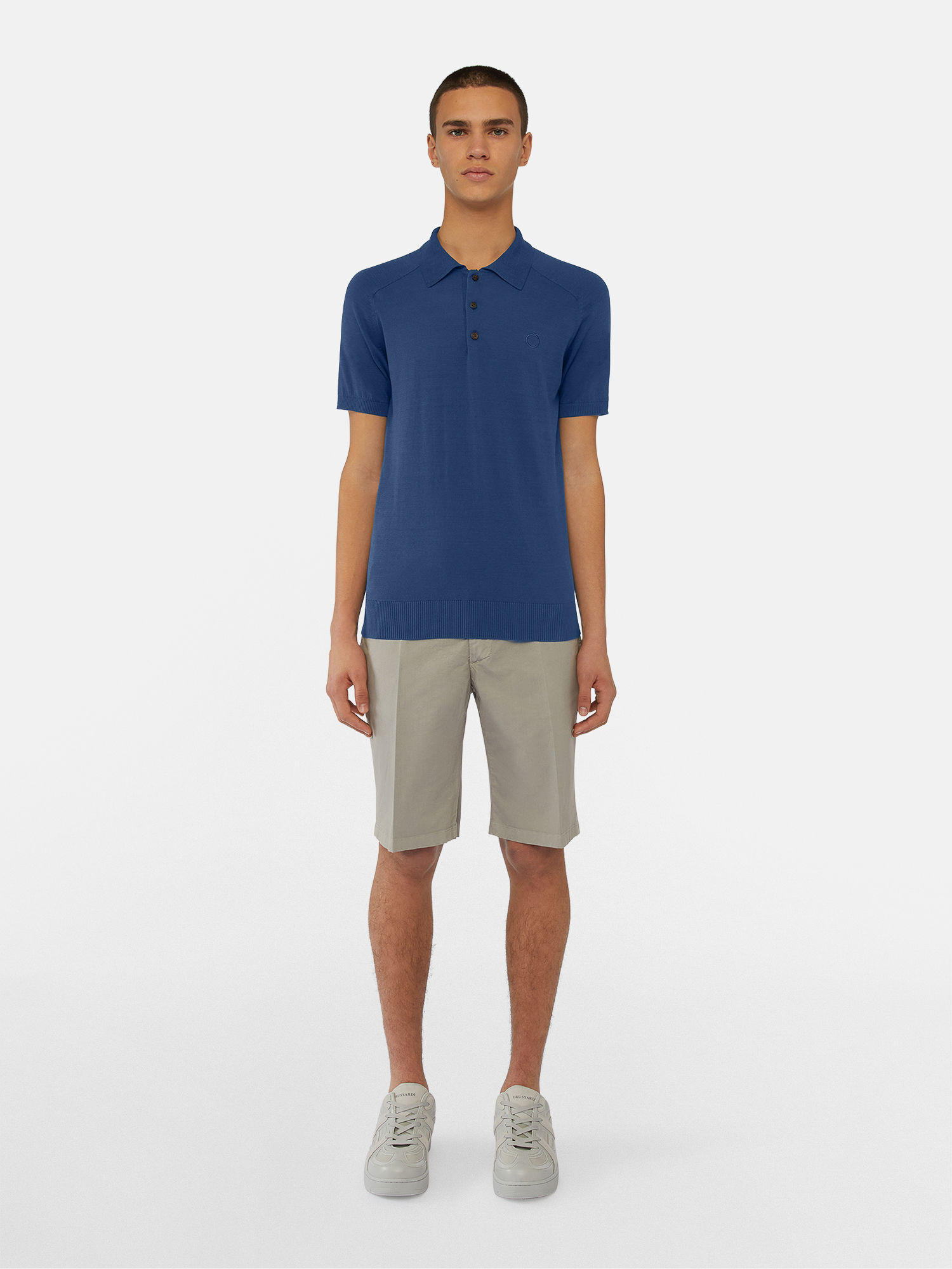 polo in filo logo levriero trussardi pe 23. - immagine 5