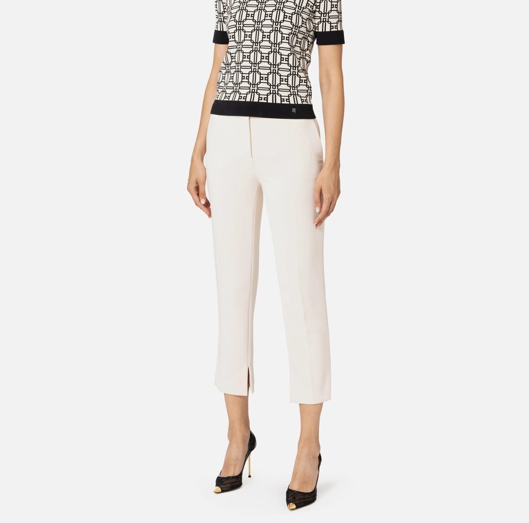 Pantalone in crêpe con spacchetti pa05447e2 elisabetta franchi ai 24.25.