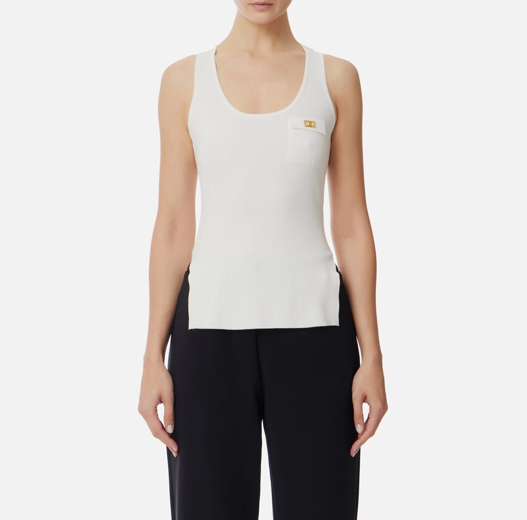 Canotta a micro costine con taschino tk41b51e2 Elisabetta Franchi pe25