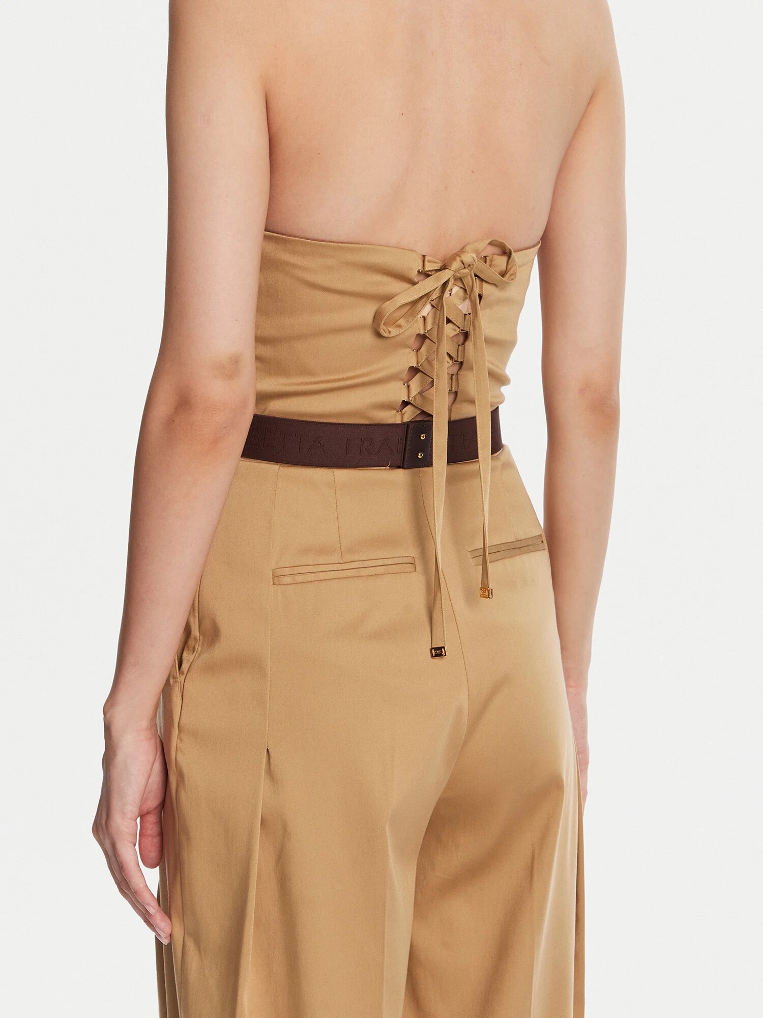 Tuta in lyocell stretch con lacci criss-cross tu05152e2 Elisabetta Franchi pe25 - immagine 3