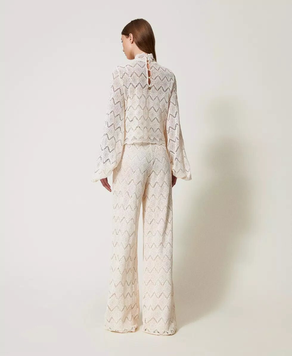 Pantaloni wide leg in pizzo macramè twin set pe25
art. 251tp2409 - immagine 2