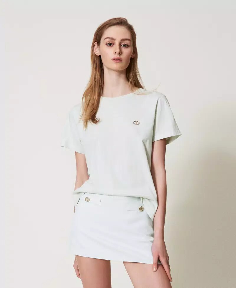 T-shirt con logo oval t di strass twin set pe25
art. 251tt2040 - immagine 1