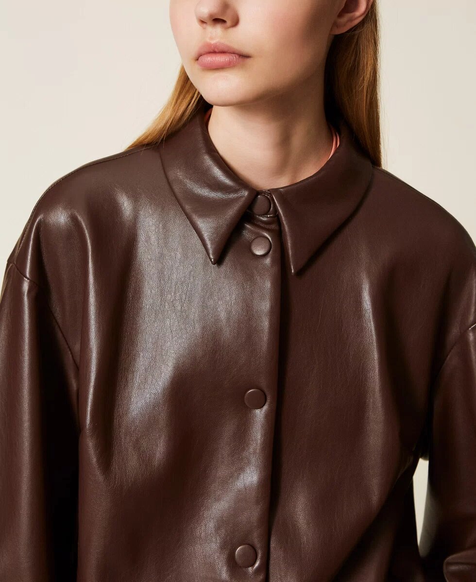 Giacchina Corta Spalmata Twin Set Giacche Donna 
252TP2090 AI25.26. - immagine 4