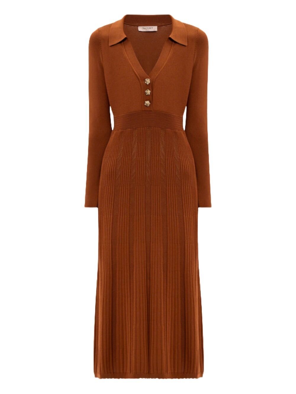 Abito In Maglia Punto Effetto Riga Twin Set Abiti Donna 
 
 252TP3110AI25.26. - immagine 4