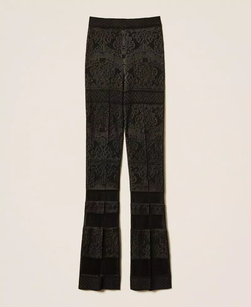 Pantalone In Maglia Traforato Double Twin Set Pantaloni 
 
 252TP3383AI25.26. - immagine 4