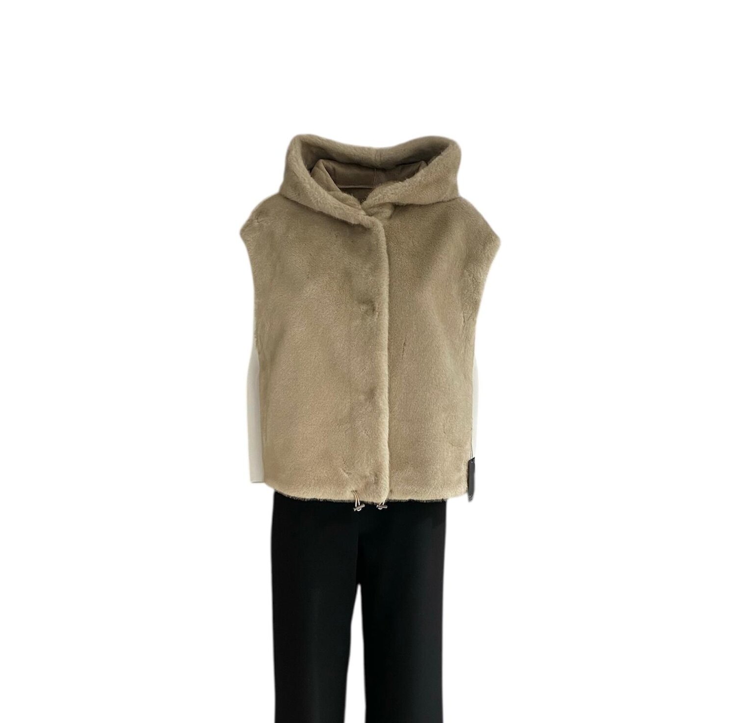 Gilet Eco Liscio Con Cappuccio Tavus Giubbotti Donna 25217BEI