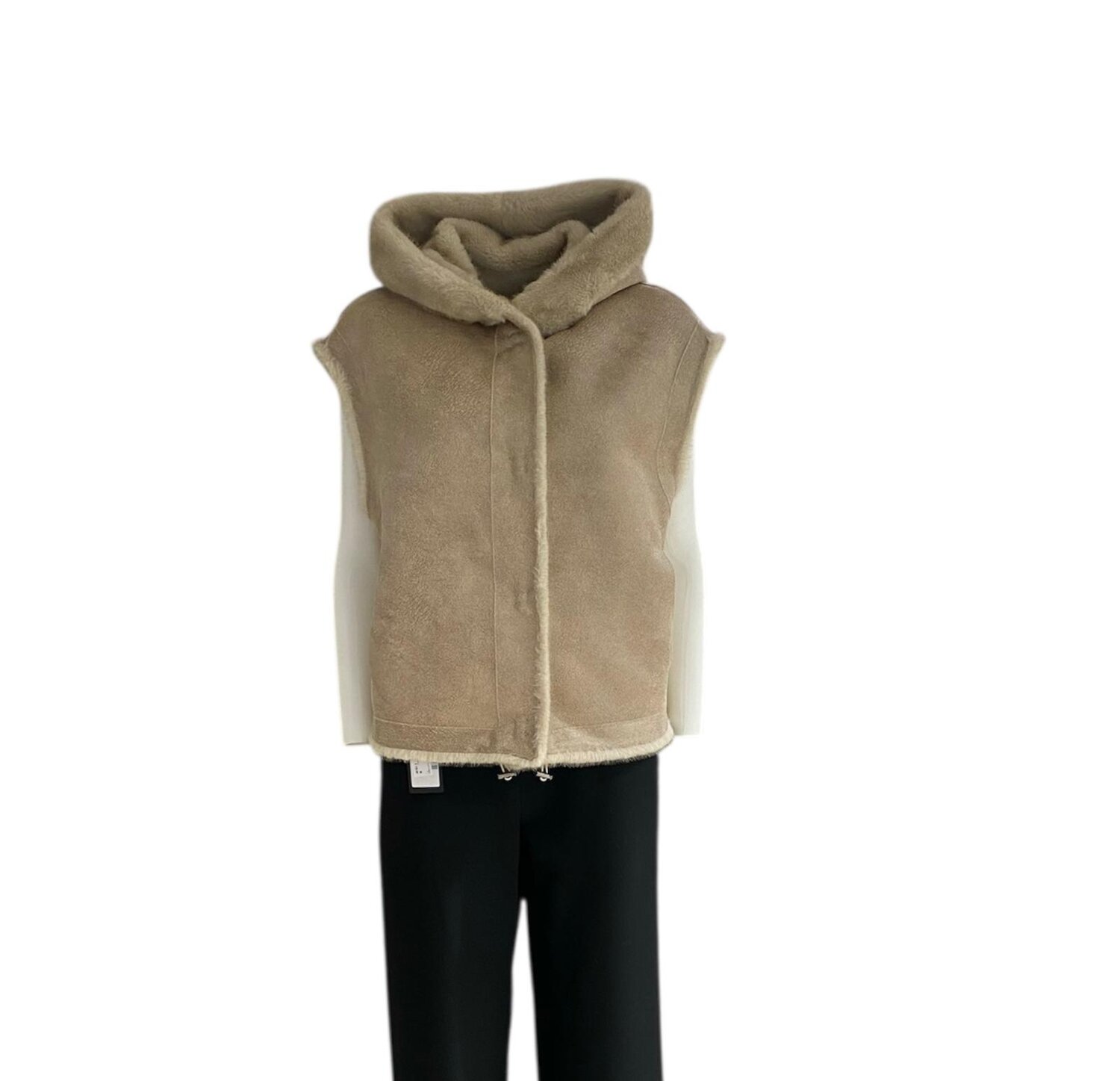 Gilet Eco Liscio Con Cappuccio Tavus Giubbotti Donna 25217BEI - immagine 2